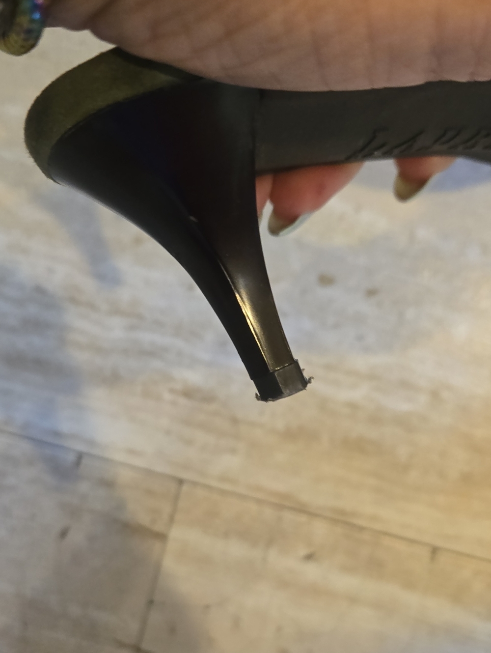 Lauren Ralph Lauren Olive Green Suede Mule Kitten Heels - Picture 7 of 12